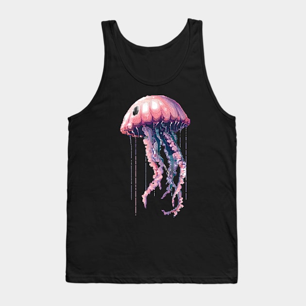 Pixelated Jellyfish Artistry Tank Top by Animal Sphere